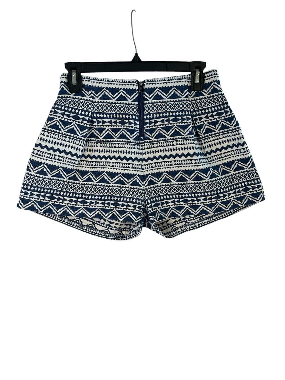 Umgee Navy and White Geometric Print Shorts (FB1)